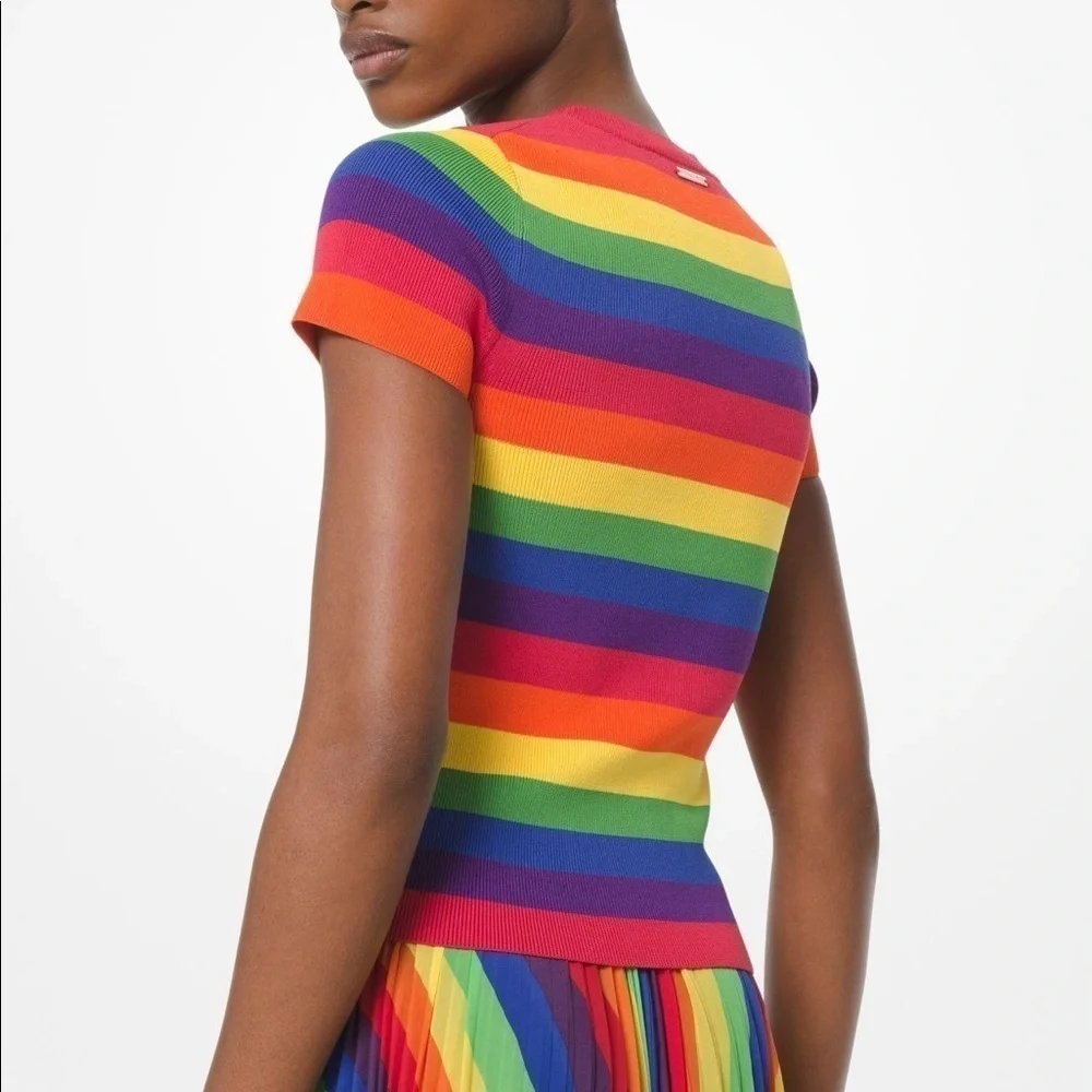 Michael Kors 🌈 Rainbow knit top XXS - Picture 2 of 11
